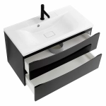 Тумба с раковиной Belbagno MARINO 90 2C-SO/BB900/450-LV-MR-PR Nero Lucido