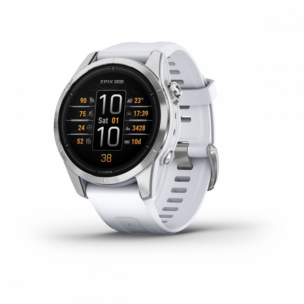 Смарт-часы Garmin EPIX Pro (Gen 2) Sapphire Edition 42 мм, золотистый корпус со светло-песочным ремешком, 010-02802-11