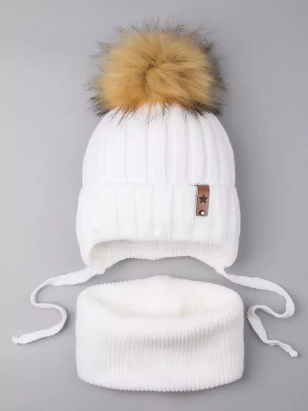 Шапка для девочки зимняя и снуд