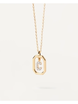 Колье женское PDPaola Мини-Буква C серебро 925 пробы покрытое золотом 750 пробы CO01-514-U