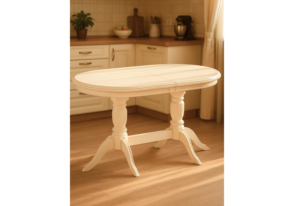 Стол деревянный Woodville Эритрин овальный бежевый