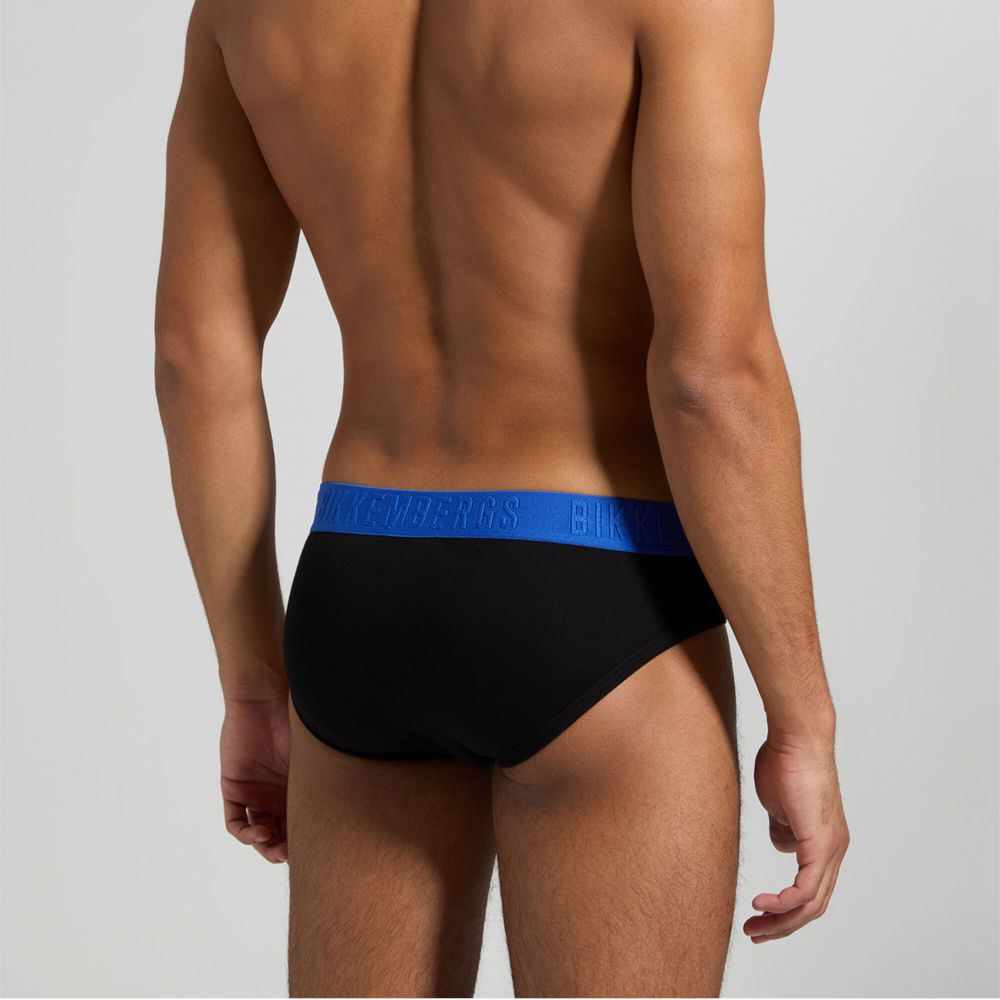 Мужские трусы брифы (белый, черный, морская волна) набор 3 в 1 Bikkembergs EMBOSSED BKK51USP24TR/3