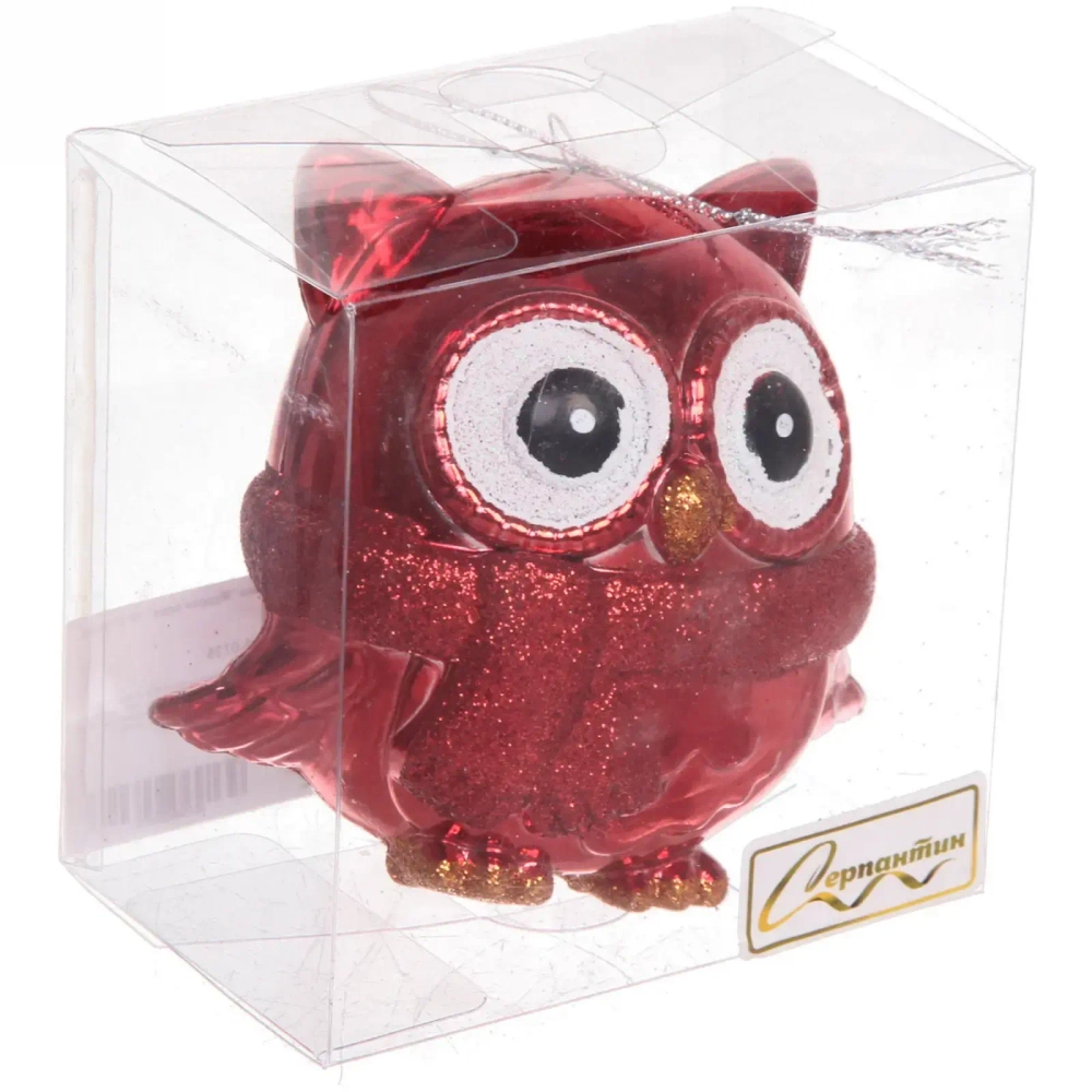 Ёлочная игрушка «Мудрая сова» 10*5*10 см, красный