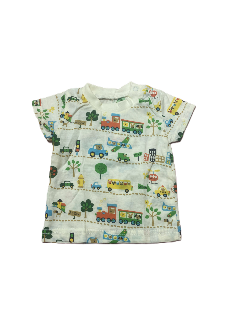 Футболка на мальчика из кулирки (100% хлопок) на кнопках на плече на рост 62 см