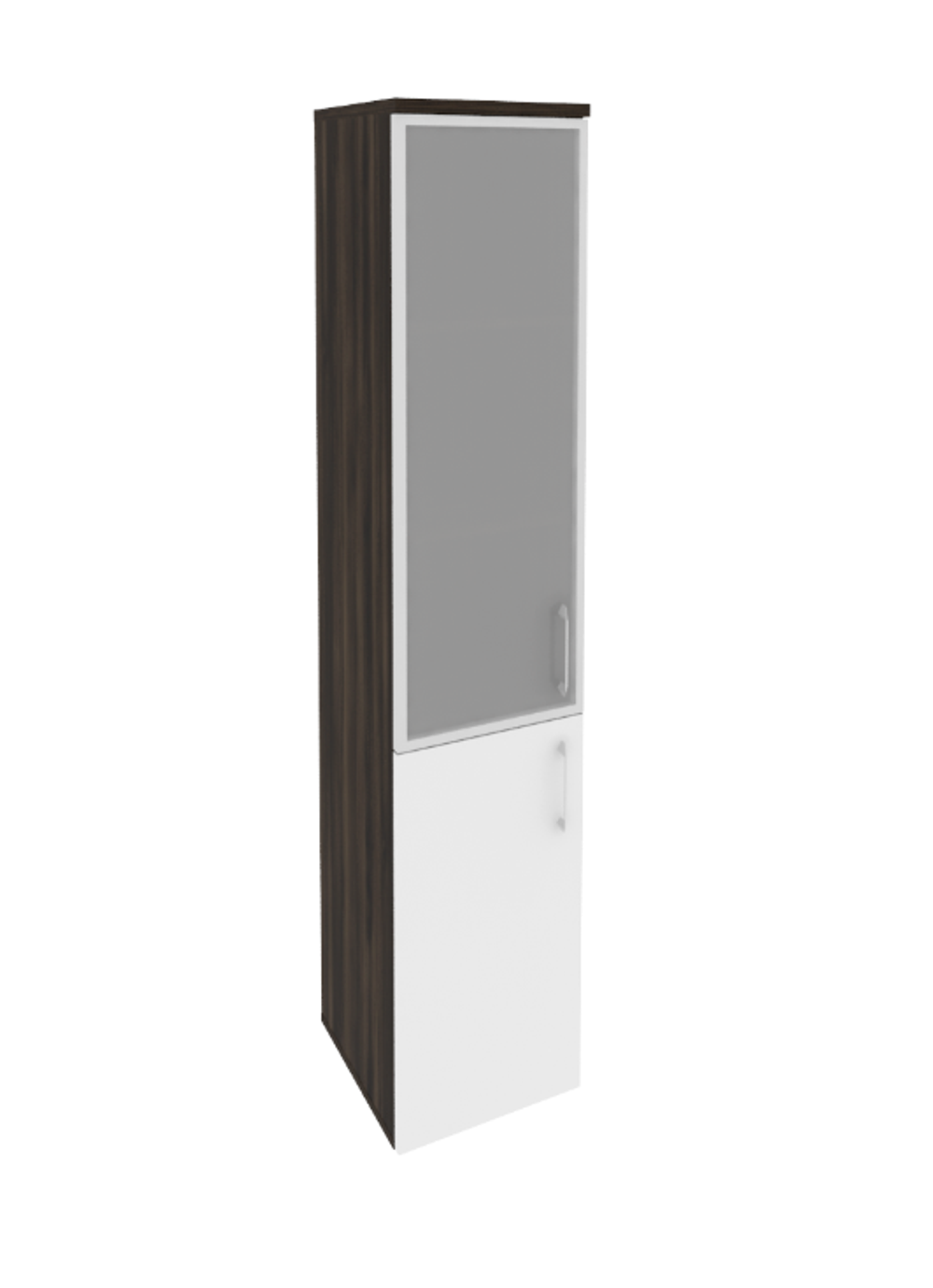 Шкаф-пенал с 2 полками и стеклом в раме Onix