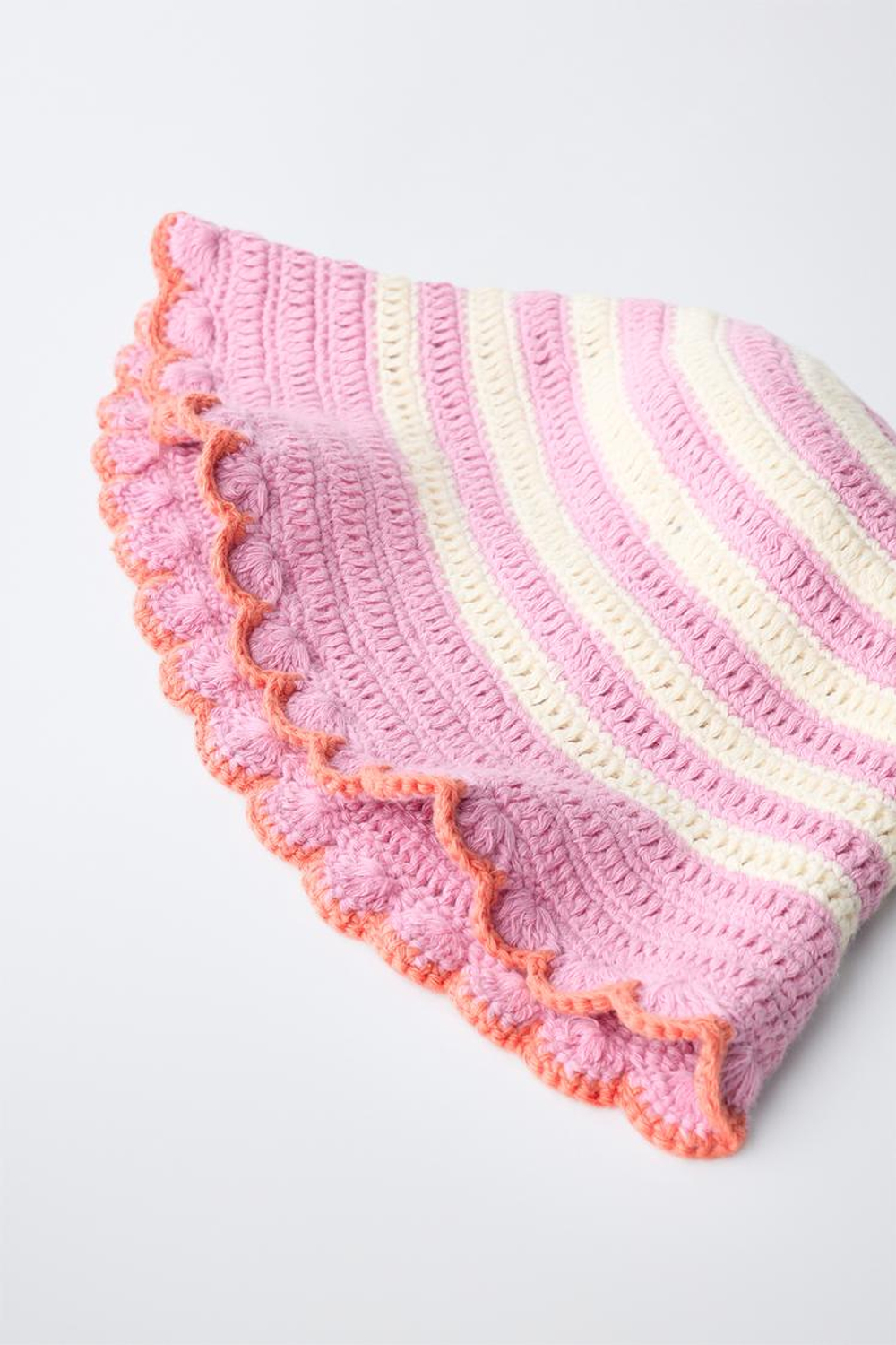 ZARA ПАНАМА ИЗ КРУЖЕВА КРОШЕ, РОЗОВЫЙ/БЕЛЫЙ