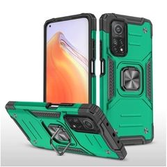 Противоударный чехол Strong Armour Case с кольцом для Xiaomi Redmi Note 11 Pro (версия Global) (Темно-зеленый)