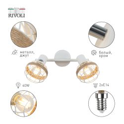 Светильник настенно-потолочный спот Rivoli Anselma 7034-702 2 x E14 40 Вт поворотный | Rivoli