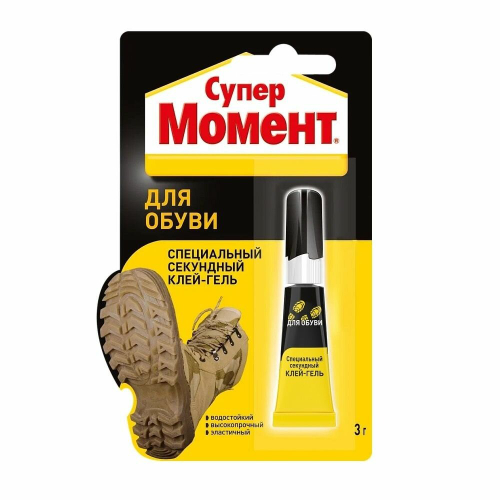 Клей секундный Момент-Супер  3г  ОБУВНОЙ на блистере