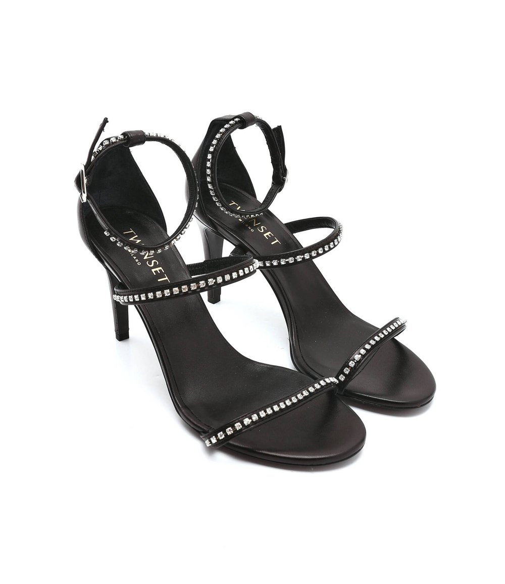 Кожаные босоножки TWINSET - черный(222TCP200)