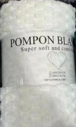 Плед 150*200см «Pompon», цвет жемчуг, микрофлис, 240 гр/м²