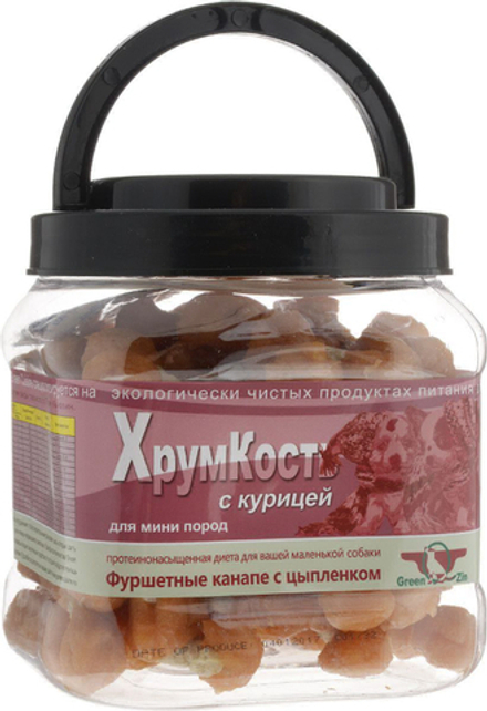 Лакомство GREEN QZIN "Хрумкость" для собак, сушеные гантельки с курицей, 750 гр