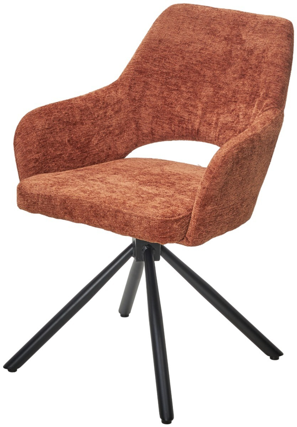 Стул NURI 180 град. поворот. 3018-09 терракотовый, шенилл/ черный каркас, ®DISAUR