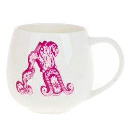 Кружка фарфоровая "Алфавит" v=400мл. (12видов) (min6) (транспортная упаковка)