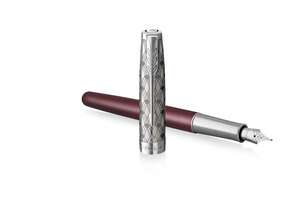 Перьевая ручка Parker Sonnet Premium Refresh RED, перо 18K, толщина F, цвет чернил black, в подарочн