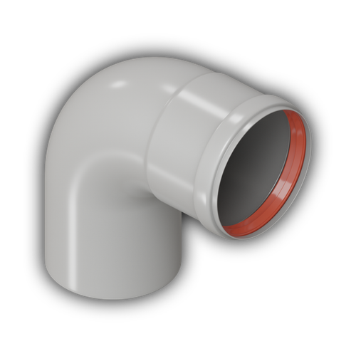 Отвод дымохода D80 угол 90° M/F "мама"-"папа"