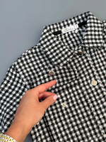 Рубашка с принтом "Гусиная лапка" черно-белого цвета