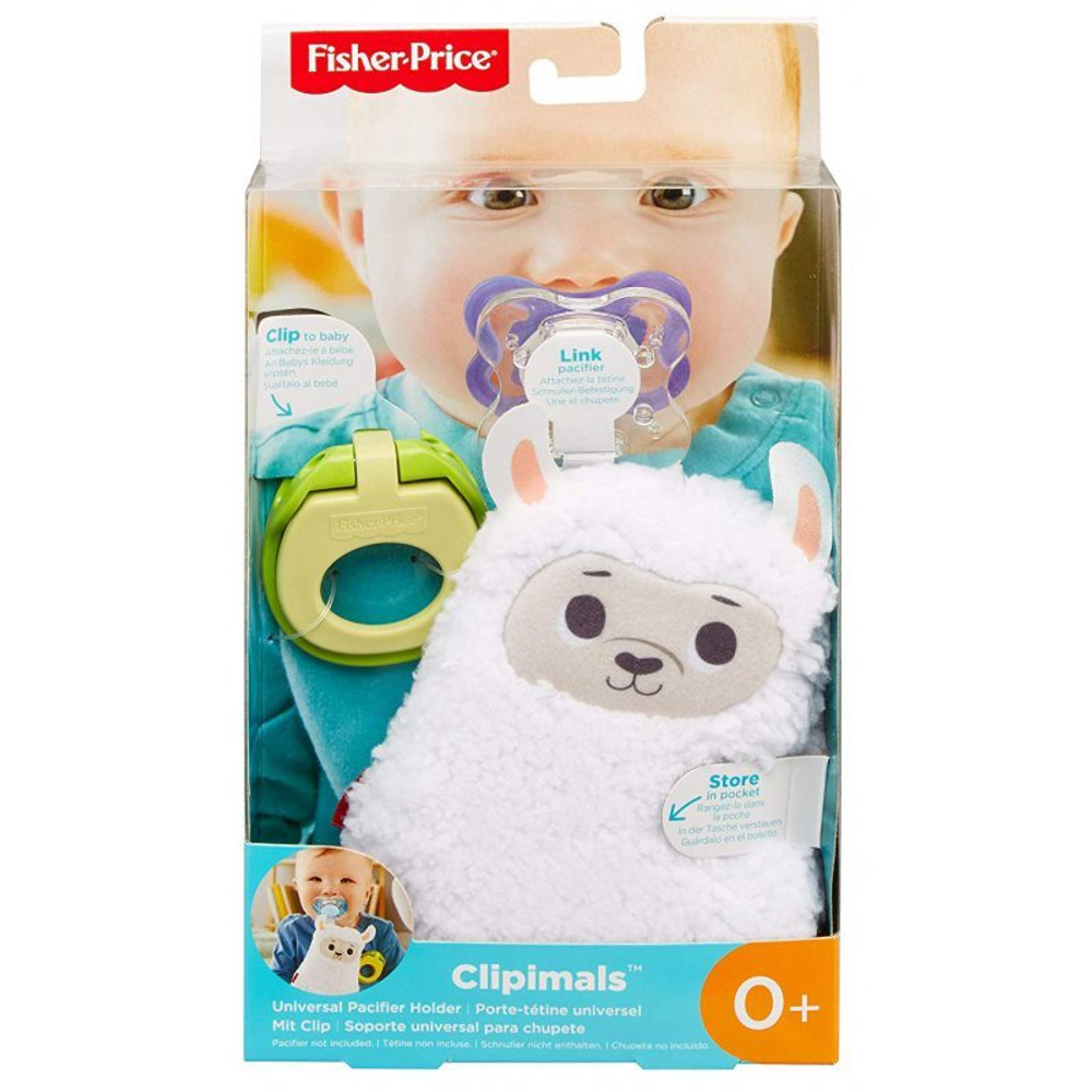 Fisher-Price Clipimals - клипса для пустышки Lama GKC47 и коробка для хранения