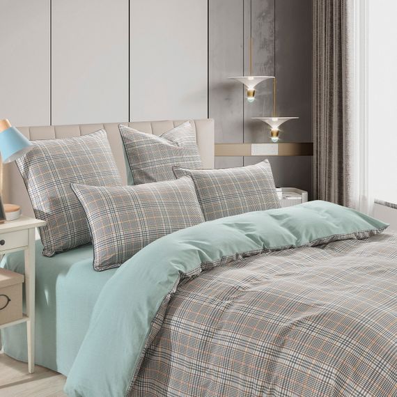 Лавр (зеленый) КПБ сатин 1.6