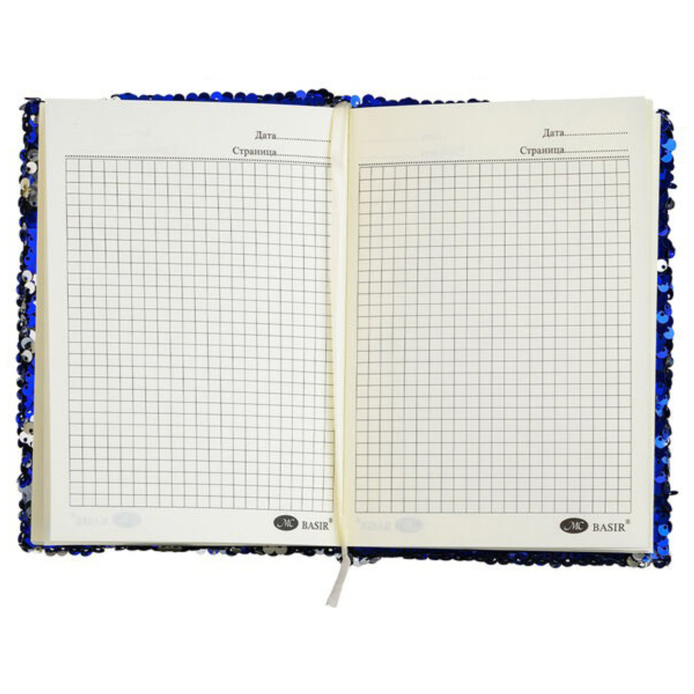 Ежедневник Basir, формат А6, серия "Настроение", переплет из пайеток, 18*13 см, 80 листов, ассорти