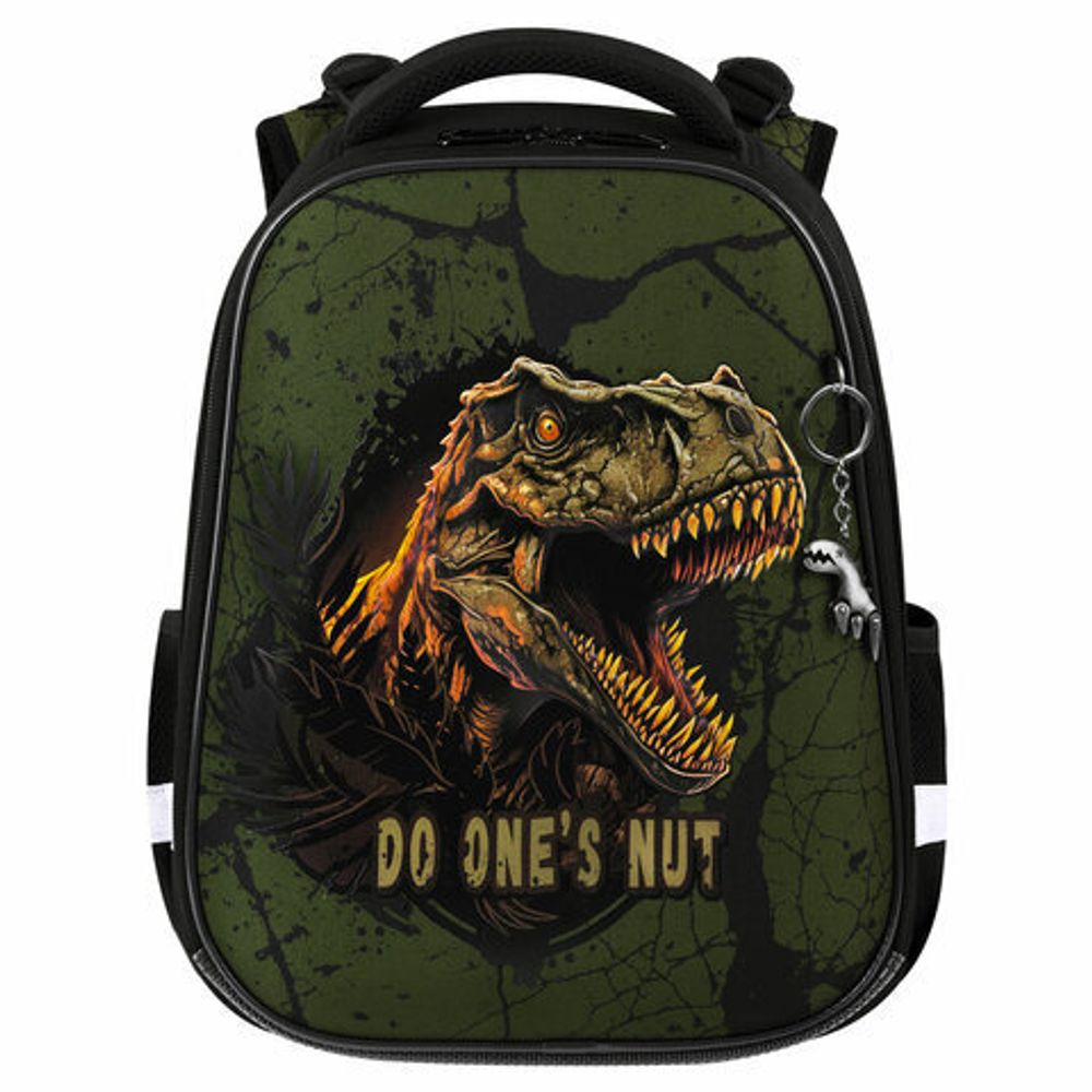 Ранец BRAUBERG PREMIUM, 2 отделения, с брелоком, "Dino attack", 3D-панель, 38х29х16 см, 272016