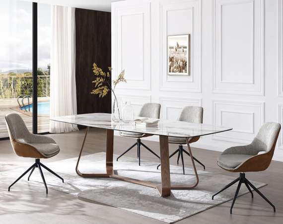 Стол Dynasty 240х110 см, керамика, орех