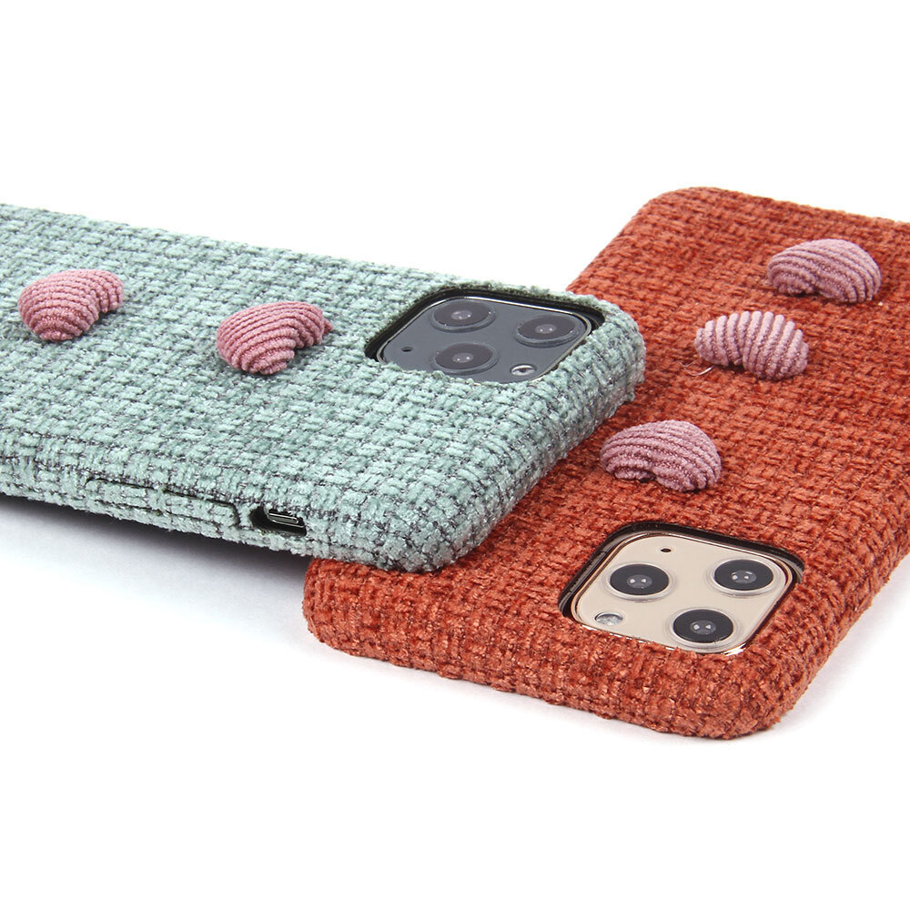 Чехол текстильный с сердечками для iPhone 11 Pro, 011569 Синий