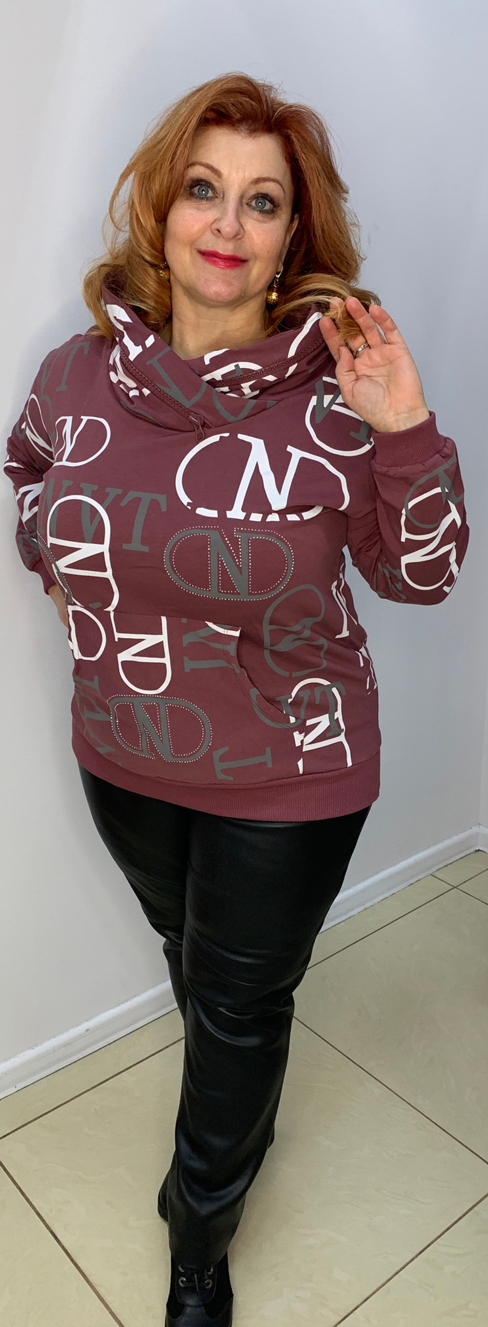 Худи-туника с двойным капюшоном на молнии