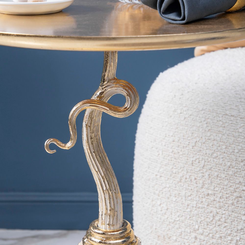 Столик декоративный Жемчужный гранат Айвори Мраморное золото