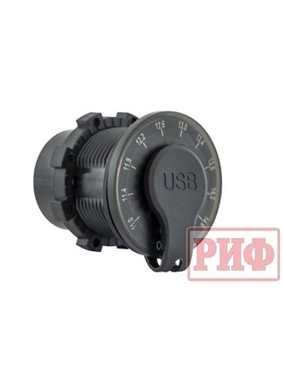 Розетка USB 2 QC 3.0 с вольтметром