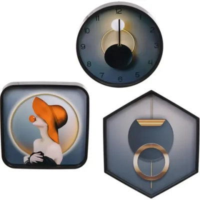 Часы настенные + пано 2шт «HOME STYLE» Обольщение, черный корпус