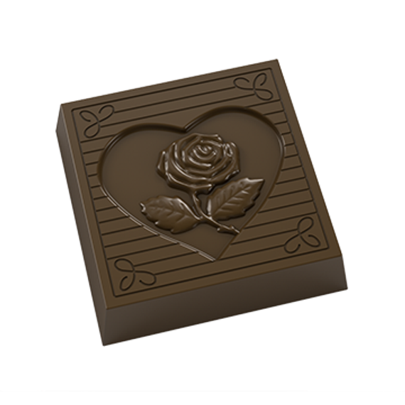 445| Форма для шоколадных изделий &quot;Роза в сердце&quot; (275*175мм)