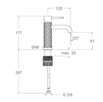 Смеситель для раковины ODISEA JOYA 590401CUC медь