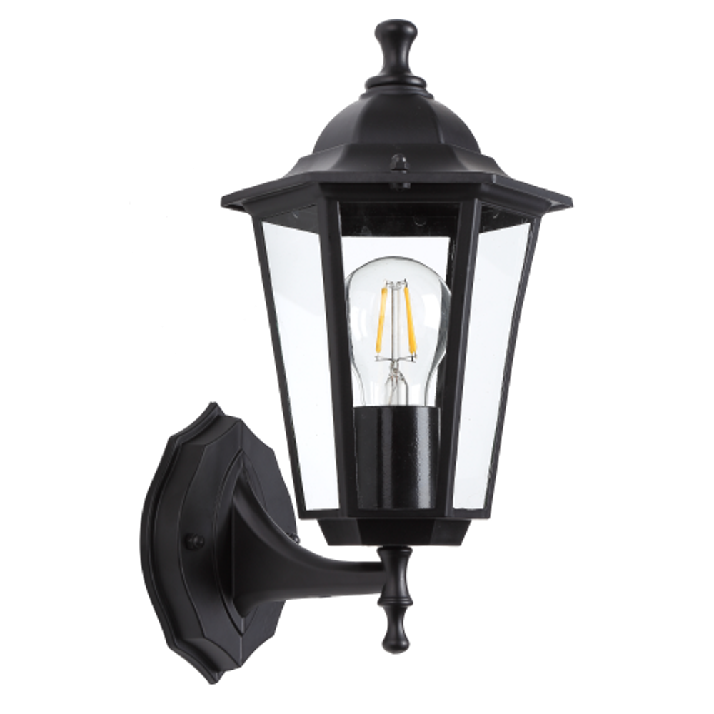 Светильник уличный настенный ЭРА «Веледа» GBW-104-BL-0360 230В Е27 IP54 чёрный вверх | Садово-парковые светильники