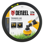 Леска для триммера звезда, 2,0мм х 374м, на DIN катушке FLEX CORD,  Denzel