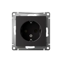 Розетка 1-м СП AtlasDesign 16А IP20 с заземл. механизм карбон SE ATN001043
