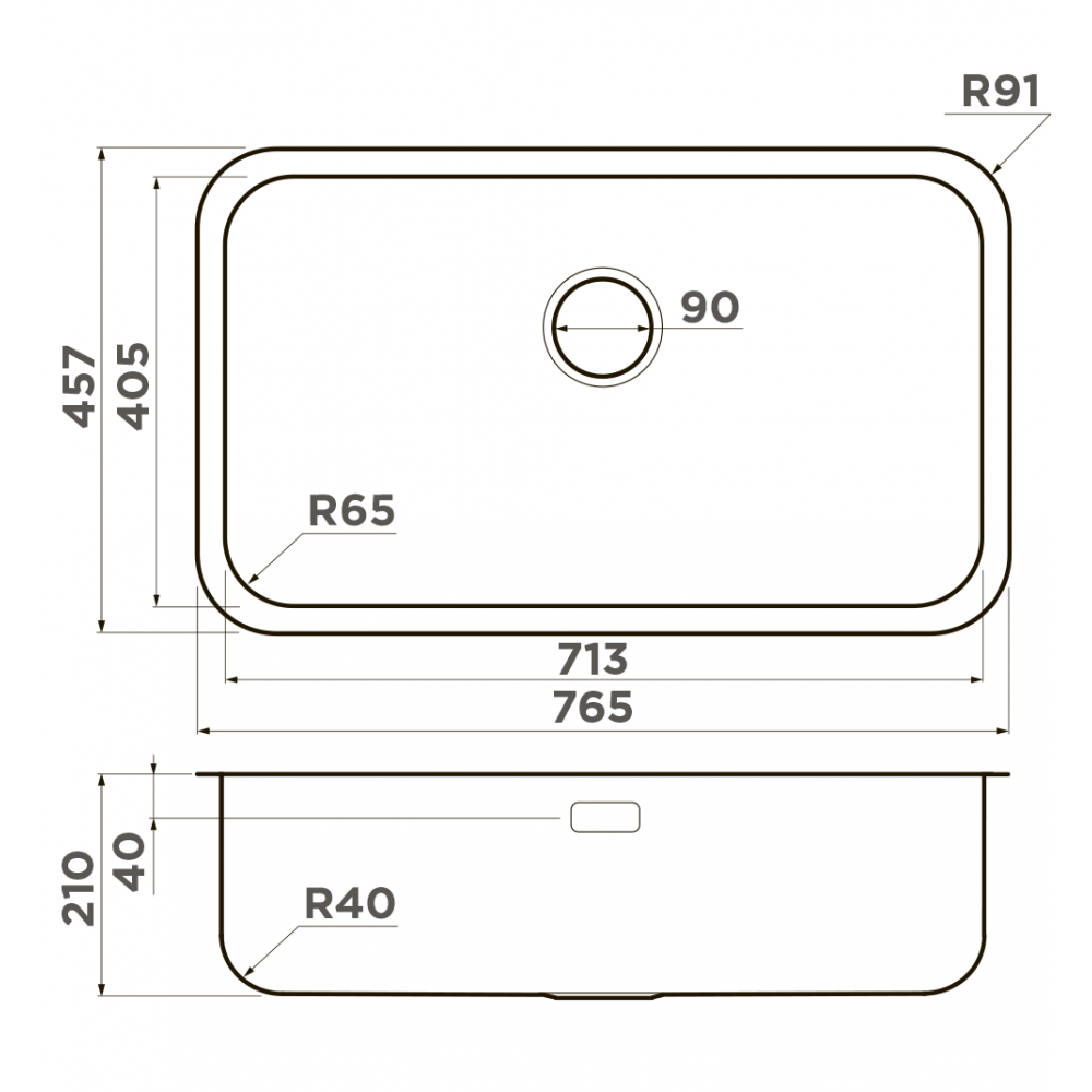 Кухонная мойка Omoikiri Omi 76-U/I-IN