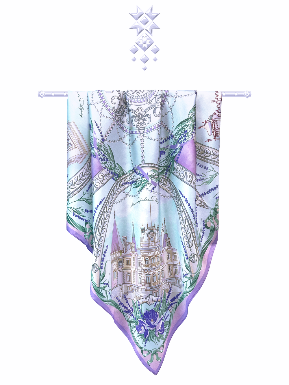 Платок «Дворцы Крыма» 100% шёлк