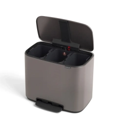 Brabantia Контейнер для мусора Bo 3х11л с сегрегацией, платина