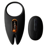 Черное эрекционное виброкольцо 3,4см с пультом ДУ и управлением через приложение Svakom Winni 2 App-controlled Vibrating Rabbit Cock Ring SJ007A