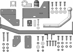 Фаркоп Motodor для Kia Rio X-Line 2017-2020, X 2020-2022, Solaris KRS 2024- (оцинк. Шар)(паспорт и сертификат в комплекте)(без электрики) 91005-A