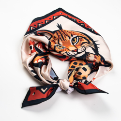 Шейный платок «Карельская рысь», 70×70 см