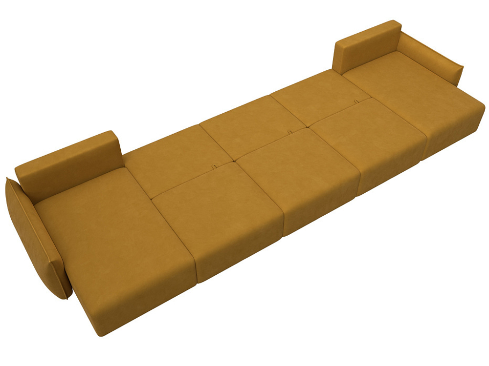 Диван П-образный Лига-051 НПБ МегаЛонг ВЕЛЮР BRUT 10 желтый