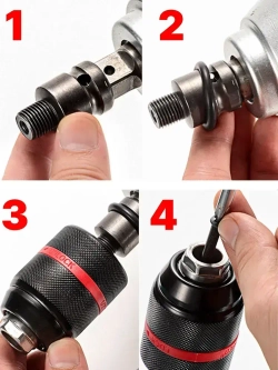 Патрон сверлильный 13 мм для гайковерта, насадка под сверло на гайковерт 1/2 с адаптером переходником