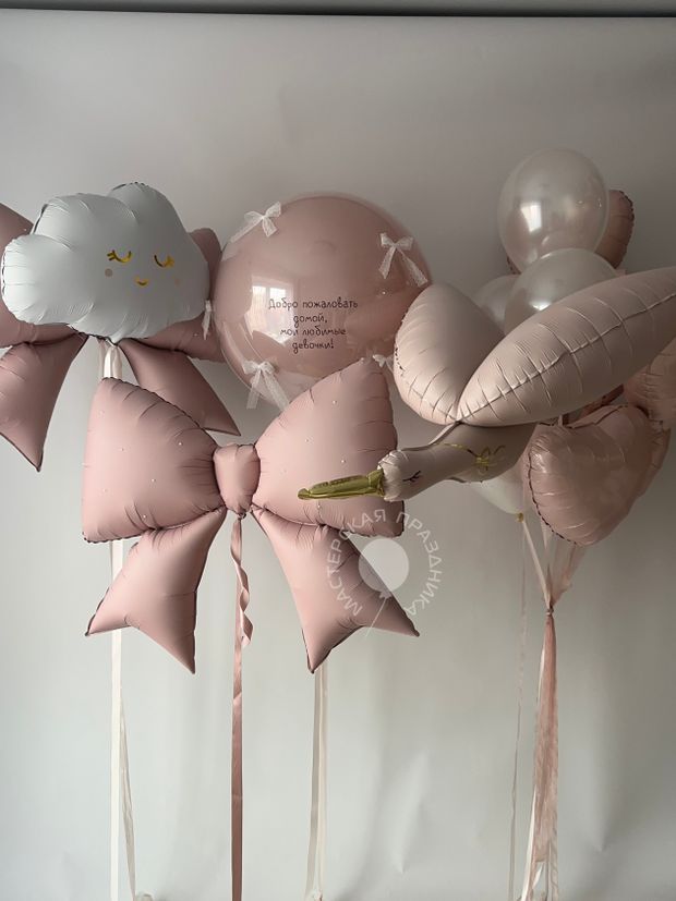 Воздушные шары на выписку для девочки №8803