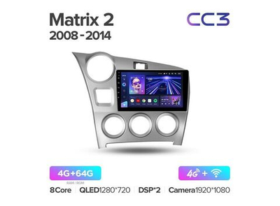 Магнитола Teyes CC3 4-64 Toyota Matrix 2 E140 2008 — 2014 9.0"