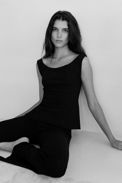 ZARA БРЮКИ FLARE ИЗ КРЕПА, ЧЕРНЫЙ