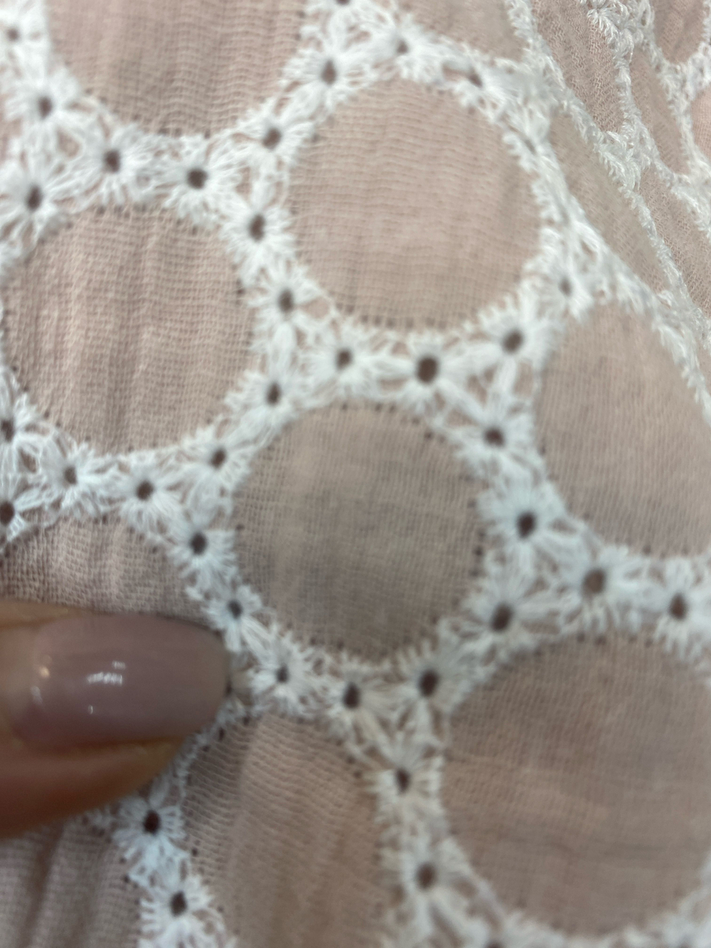 Ткань натуральный хлопок 100%с вышивкой (Италия) ш-130см цена за отрез 1,80м