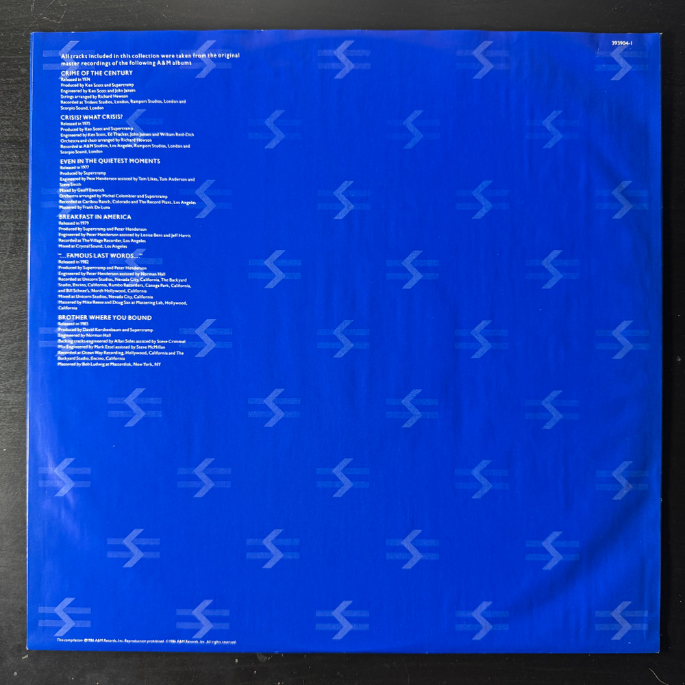 Supertramp ‎– The Autobiography Of Supertramp (Германия 1986г.)