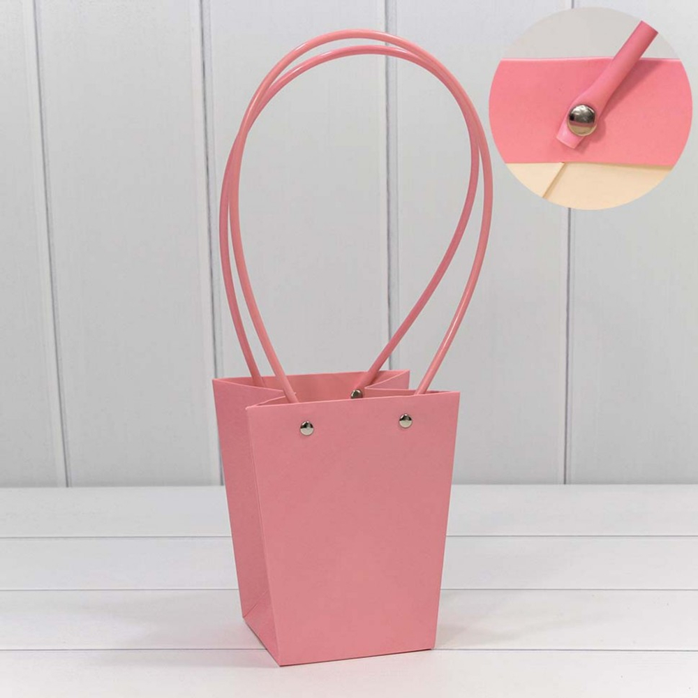 Пакет подарочный 15.5х13х9.5см Ваза для цветов (Зеленый)